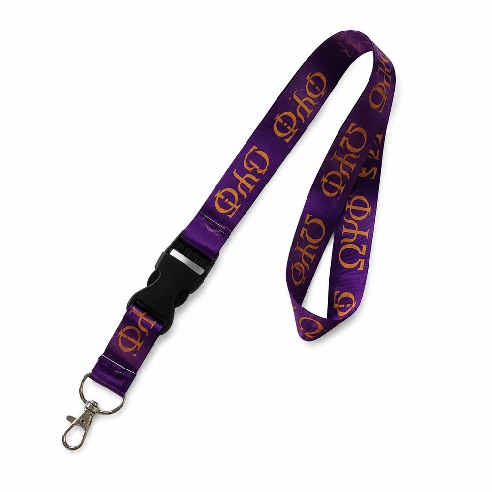 Omega Psi Phi Fraternity Lanyard | Purple Gold ID Badge Holder | Greek Gift